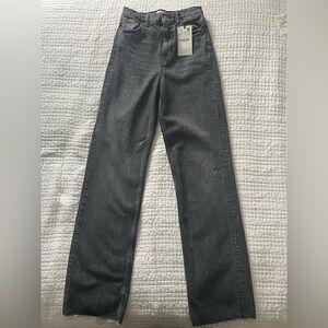 Zara Wide Leg Jeans, Dark Grey (Size 34) NWT